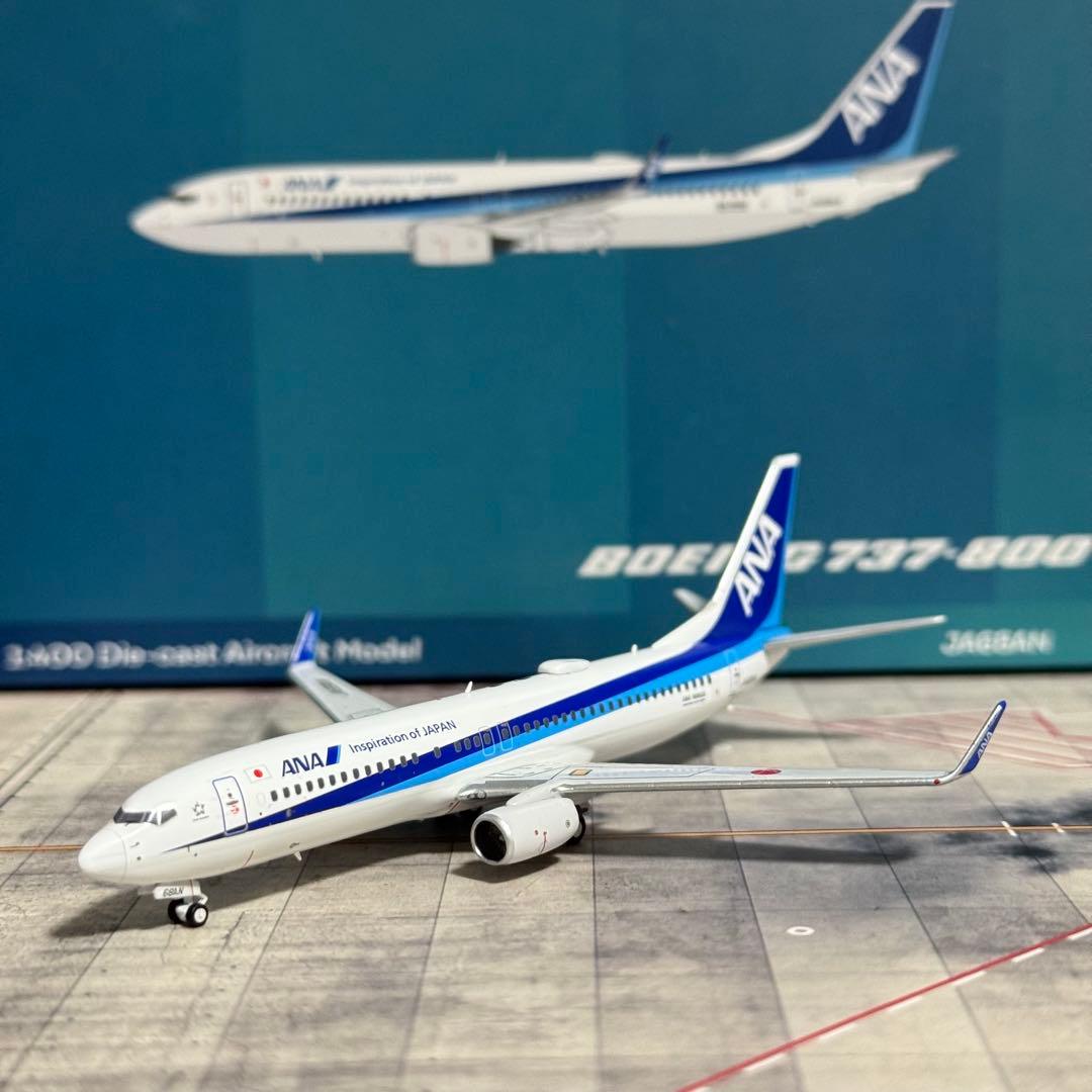 マ*ア様 AeroPolaris ANA WINGS B737-800 JA68 1:400 AeroPolaris ANA B737-800 JA68AN Aircraft Model+Free Tractor