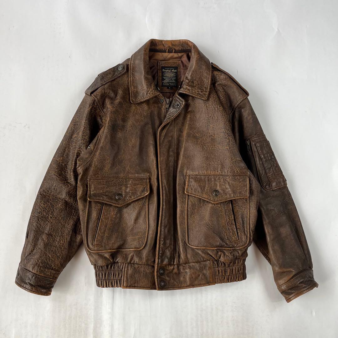 vintage レザー 本革 A-2 G-1 フライトジャケット 短丈 - メルカリ