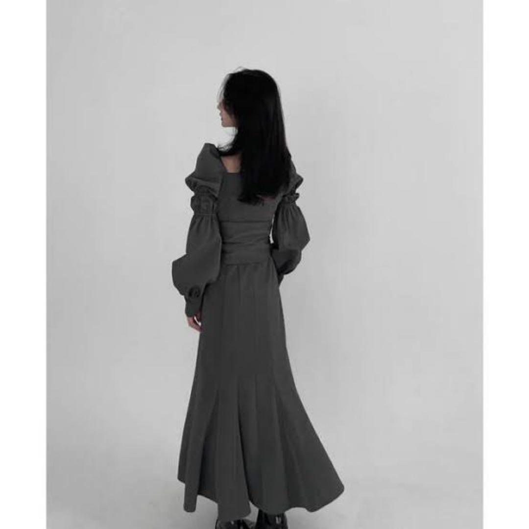 melt the lady メルトザレディ レザーライクロングワンピース ブルー