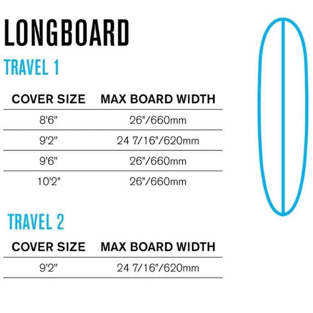 サーフィン・ボディボード FCS TRAVEL 2 LONGBOARD 9.2WHEELIE COVER
