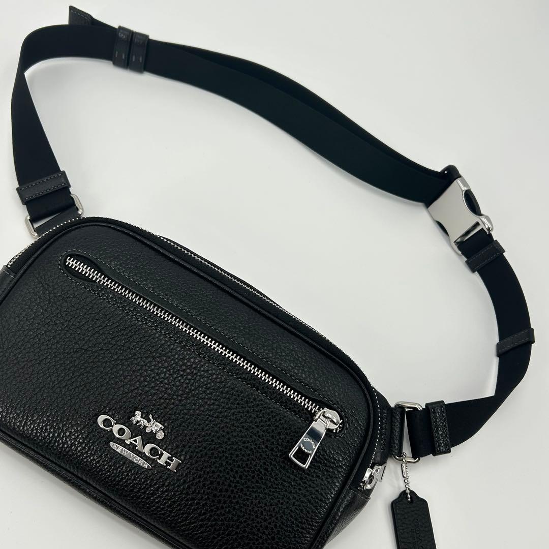 未使用級✨コーチ ボディバッグ エリアス ベルトバッグ レザー ポーチ付 黒