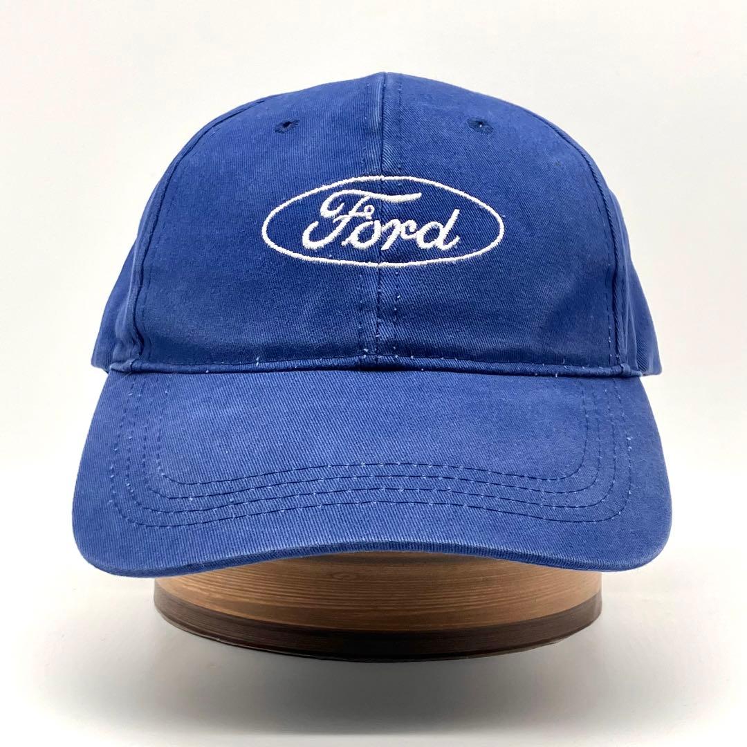 FORD フォード 刺繍 キャップ 古着 企業 ビンテージ ブルー 青 匿名