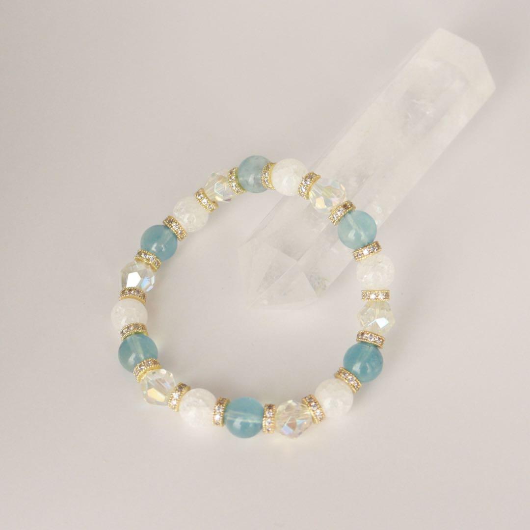 七夕限定】サンタマリアアクアマリンの御守りブレスレット（恋愛成就