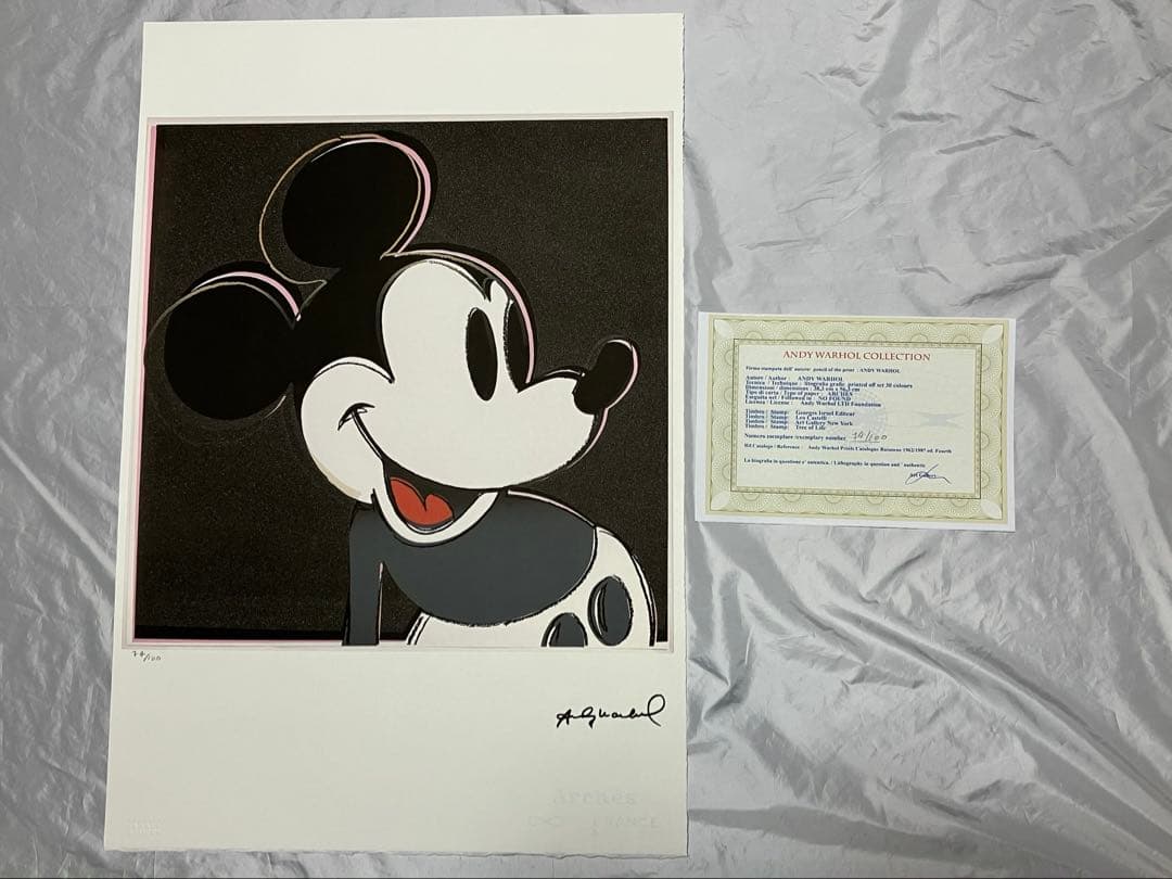 限定版リトグラフ74/100 アンディ・ウォーホル ミッキーマウス 【送料