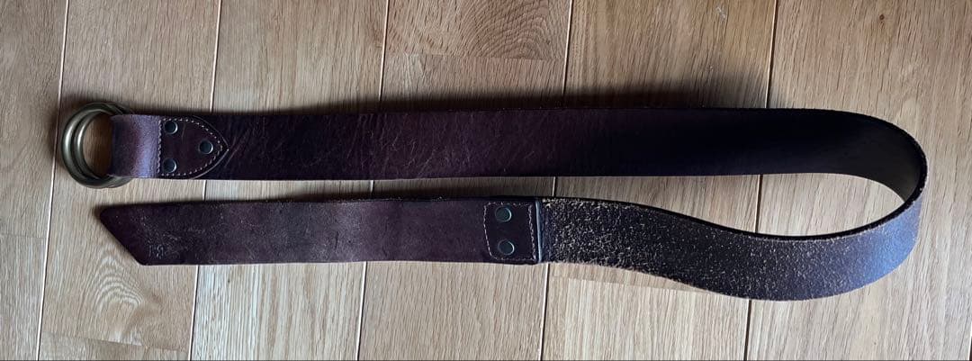 最終価格RRL ダブルリング レザーベルト BRASS 34インチ Double RL(RRL) LEATHER RING BELT ダブルアールエル リングベルト 茶