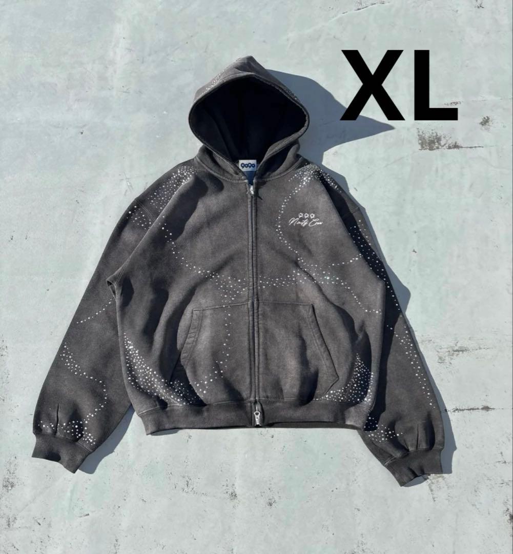 9090 Bullet Logo Rhinestone Zip Hoodie - メルカリ