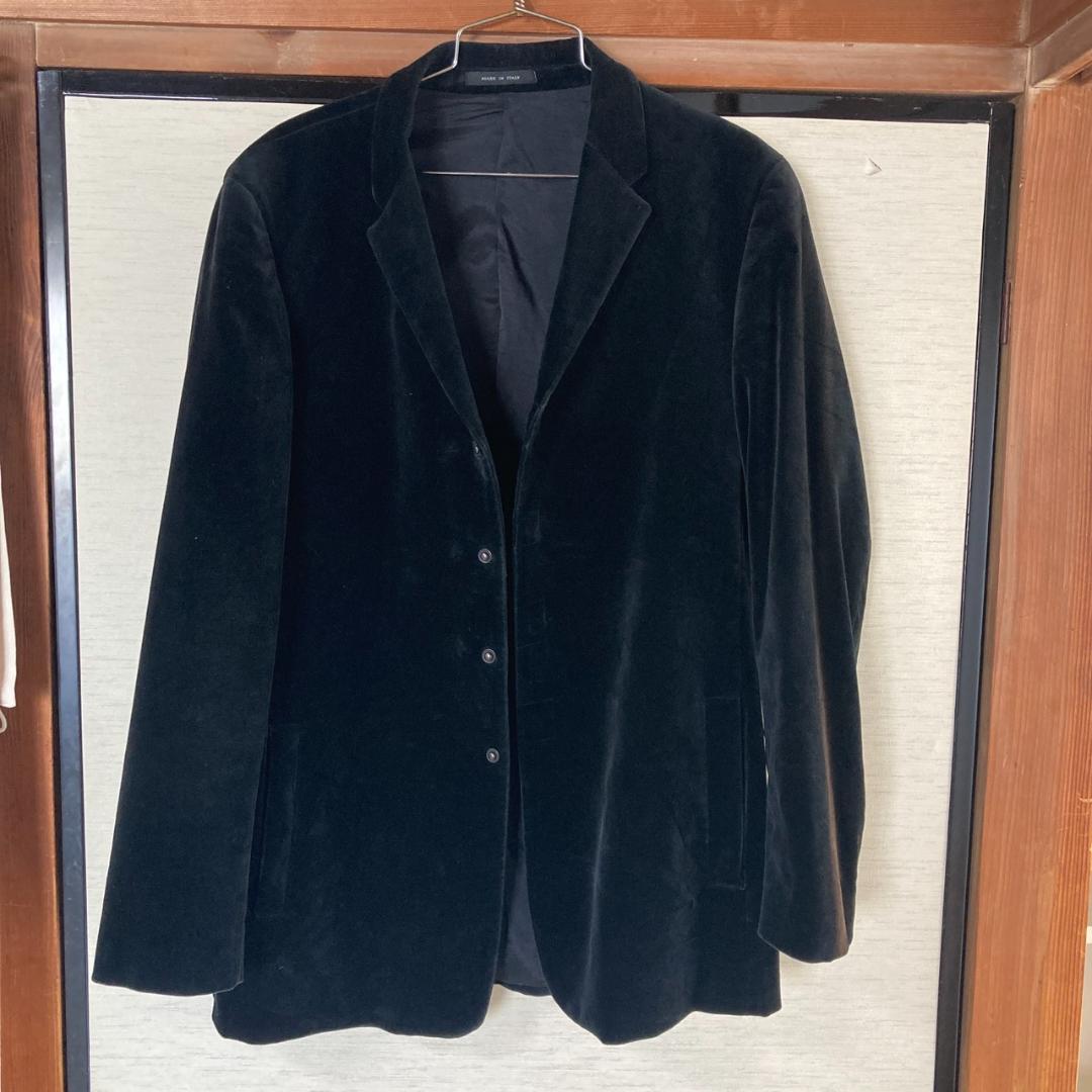 ジョルジョアルマーニ　GIORGIO ARMANI ベルベット ジャケット 黒 ジョルジオ アルマーニGIORGIO ARMANI レーヨンシャーリングベルベット