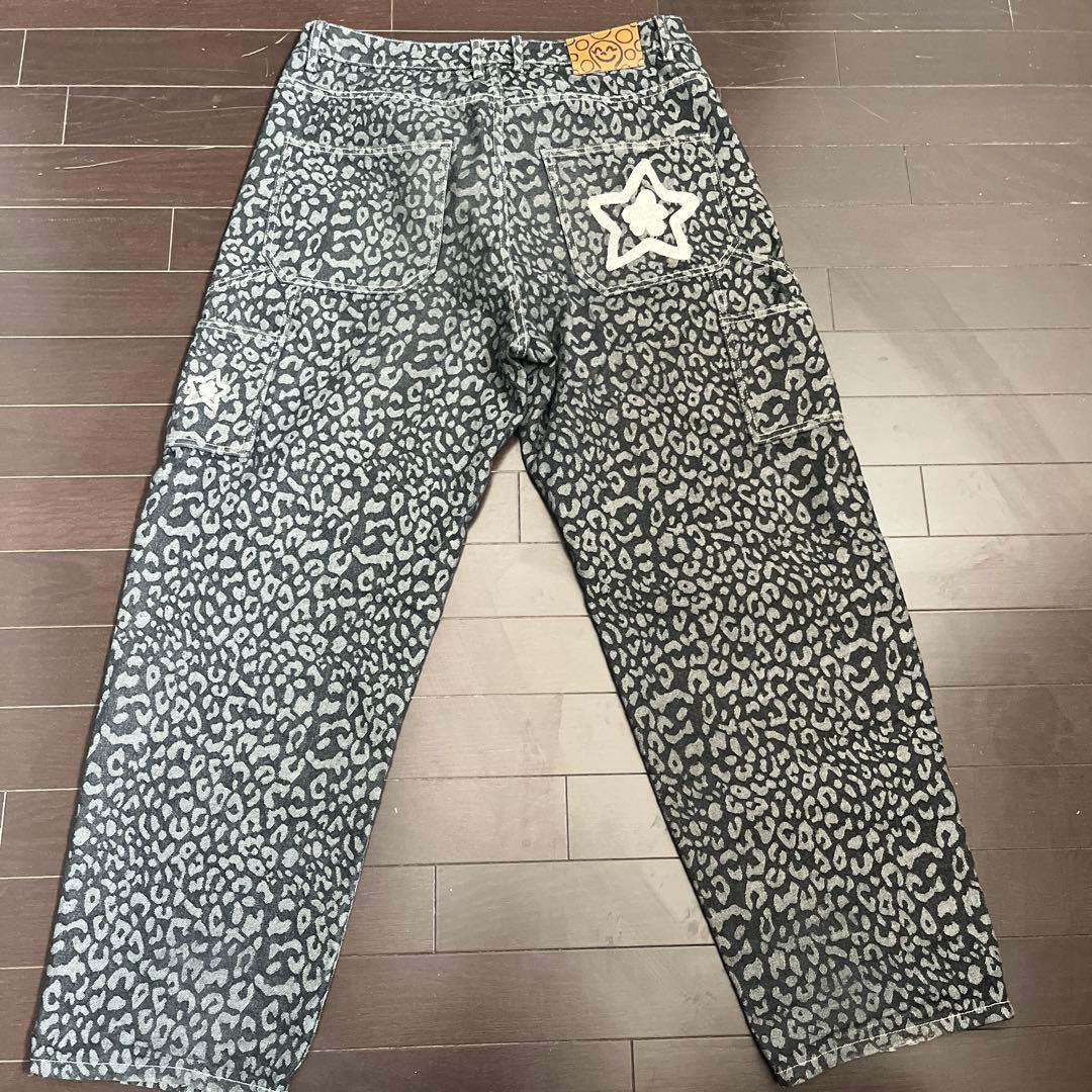 スターチーム star teamヒョウ柄デニムパンツ 34 - メルカリ