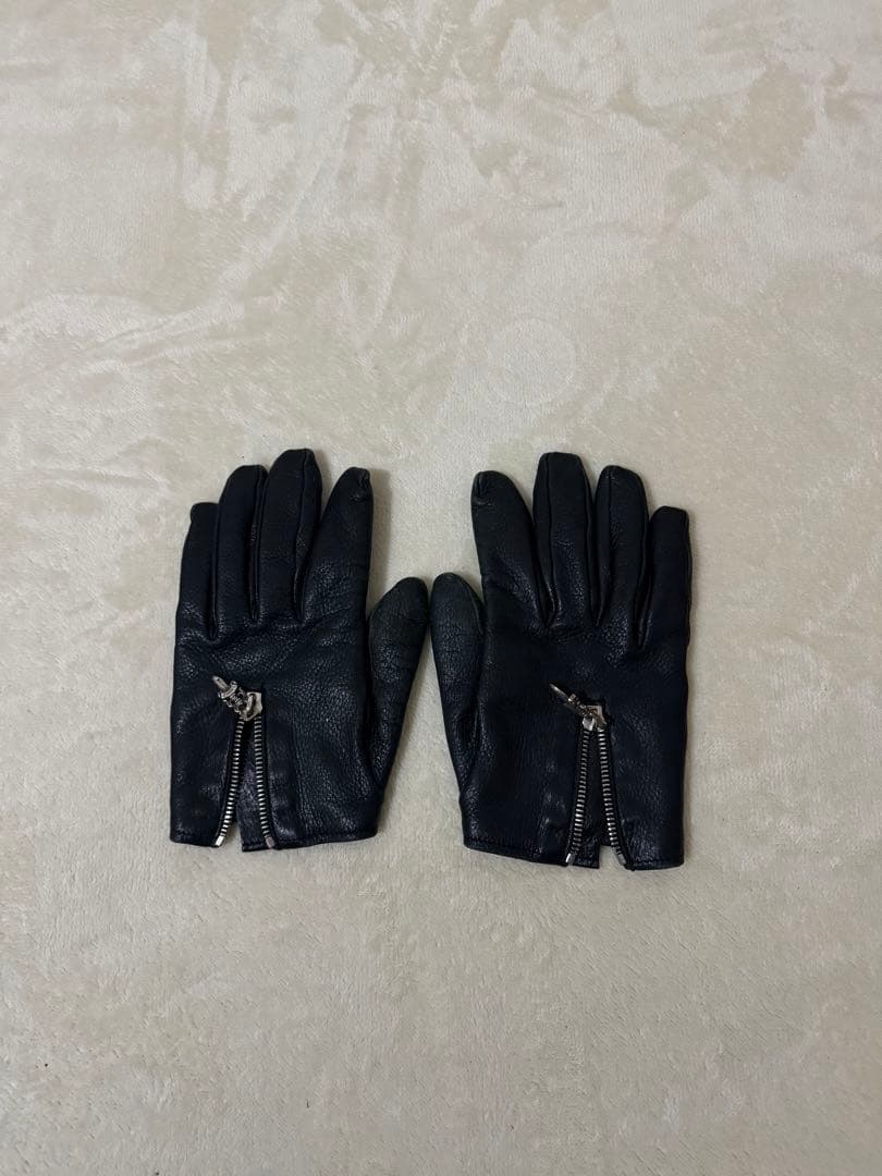 CHROME HEARTS クロムハーツDAGGERレザー 手袋　グローブ CHROME HEARTS+ ダガー レザー グローブ カシミア 手袋 (CHROME HEARTS