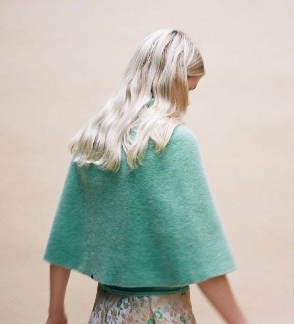 cecilietelle ハイネックポンチョ　エメラルドグリーン cecilietelle ハイネックポンチョ エメラルドグリーン