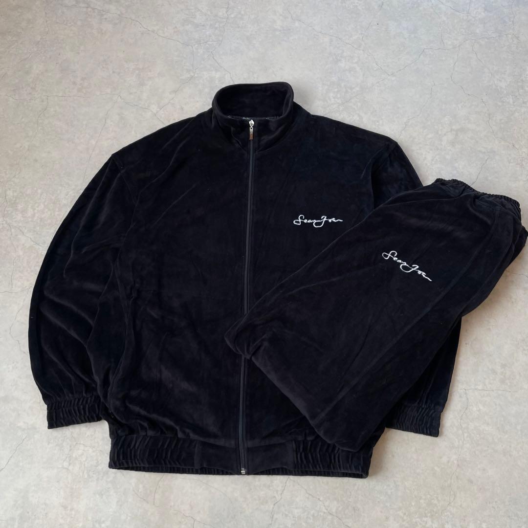 SEANJOHN ショーンジョン ベロア セットアップ 黒 00's Sean John ベロアジャージ セットアップ | 古着屋 Boogie