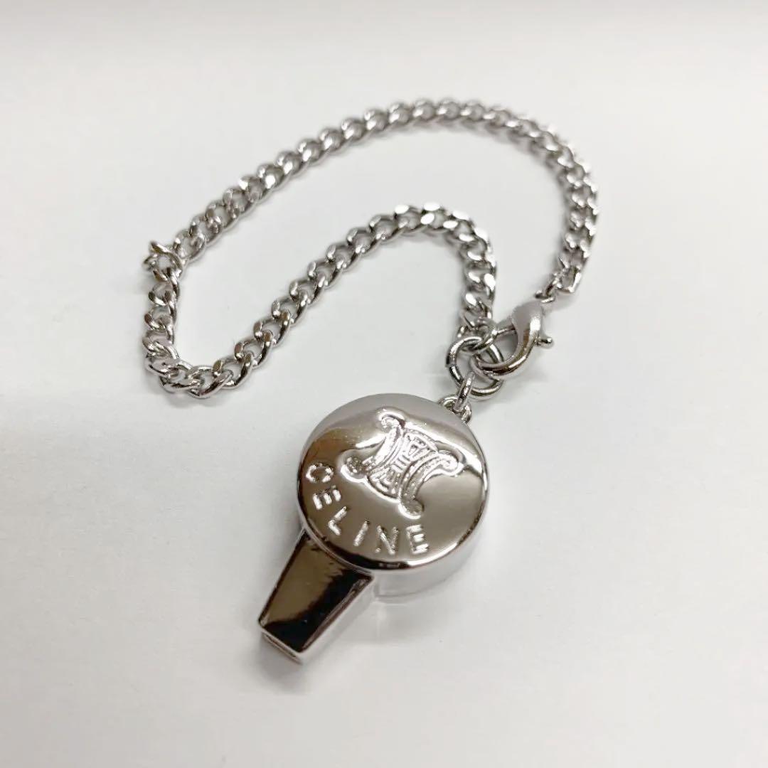 CELINE セリーヌ ホイッスル バッグチャーム キーホルダー 笛 美品 DSC02028a.jpg