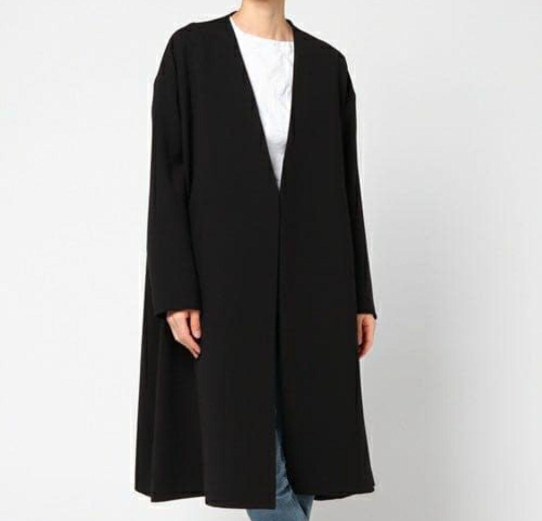 ENFOLD エンフォルド コート ダブルクロスフレアコート ブラック 38