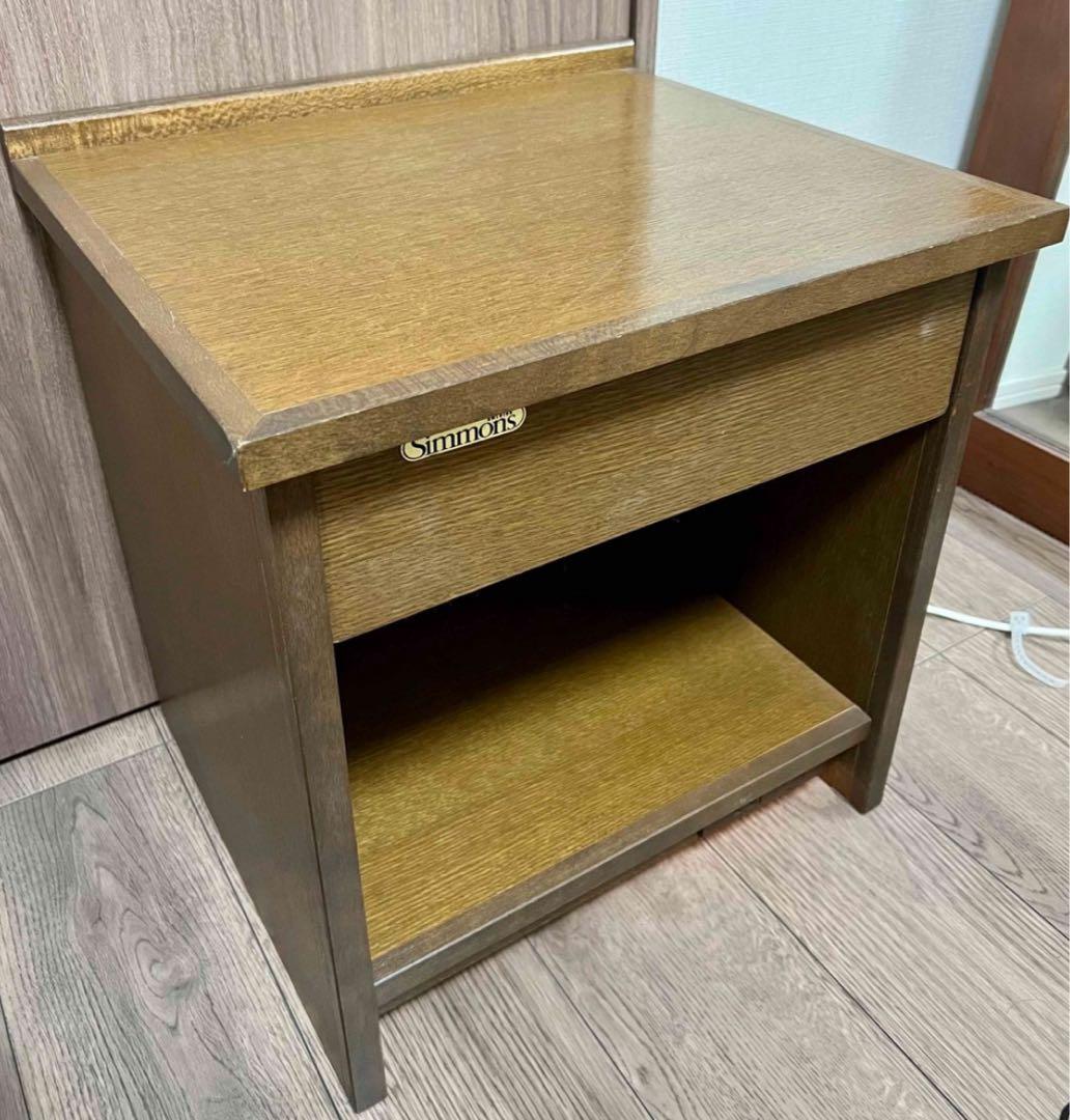 シモンズ Simmons ベッドボード ベッドサイドテーブル 足元灯つき SIMMONS - シモンズ Simmons ベッドボード ベッドサイドテーブル 足元