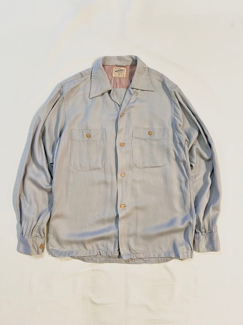 【希少】50s レーヨンシャツ ロカビリー NATIONAL ギャバジン 50s レーヨン ギャバ シャツ 白 ヴィンテージ ロカビリー 40s - メルカリ