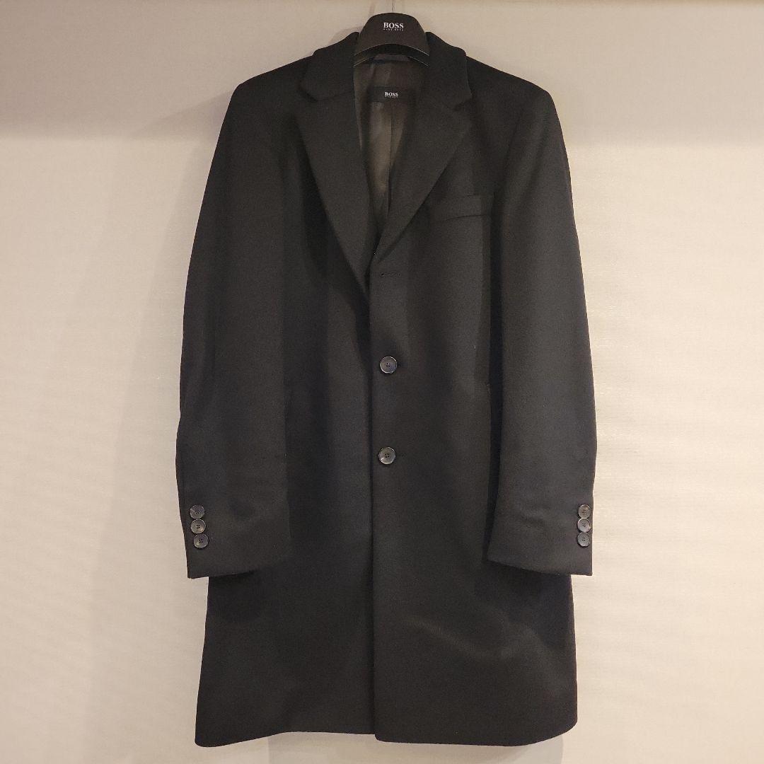 [ちゃむさん専用]HUGO BOSS スリムフィットコート カシミア入り BOSS - スリムフィットコート カシミア - ブラック