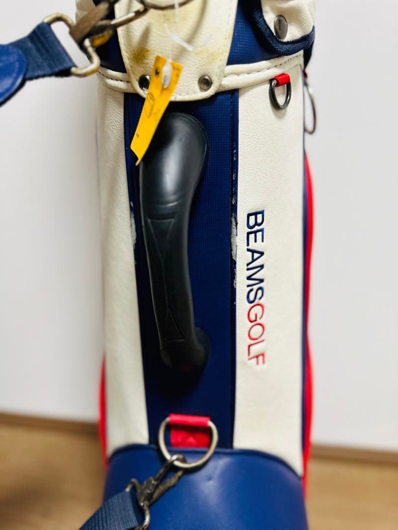 BEAMS GOLF キャディバッグ ホワイト/ネイビー/レッド - メルカリ