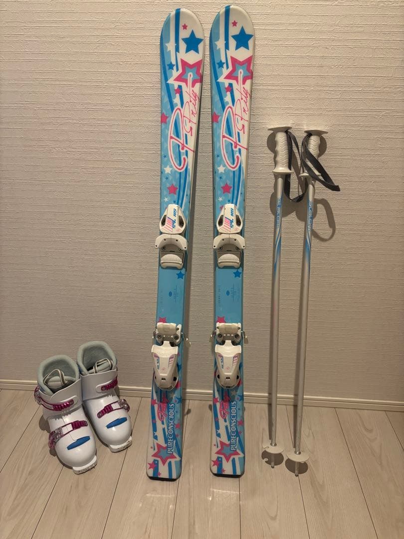 PURE CONSCIOUSジュニアスキーセット 110 水色 ジュニアスキーセット Pure conscious 110cm PURE CONSCIOUSジュニア