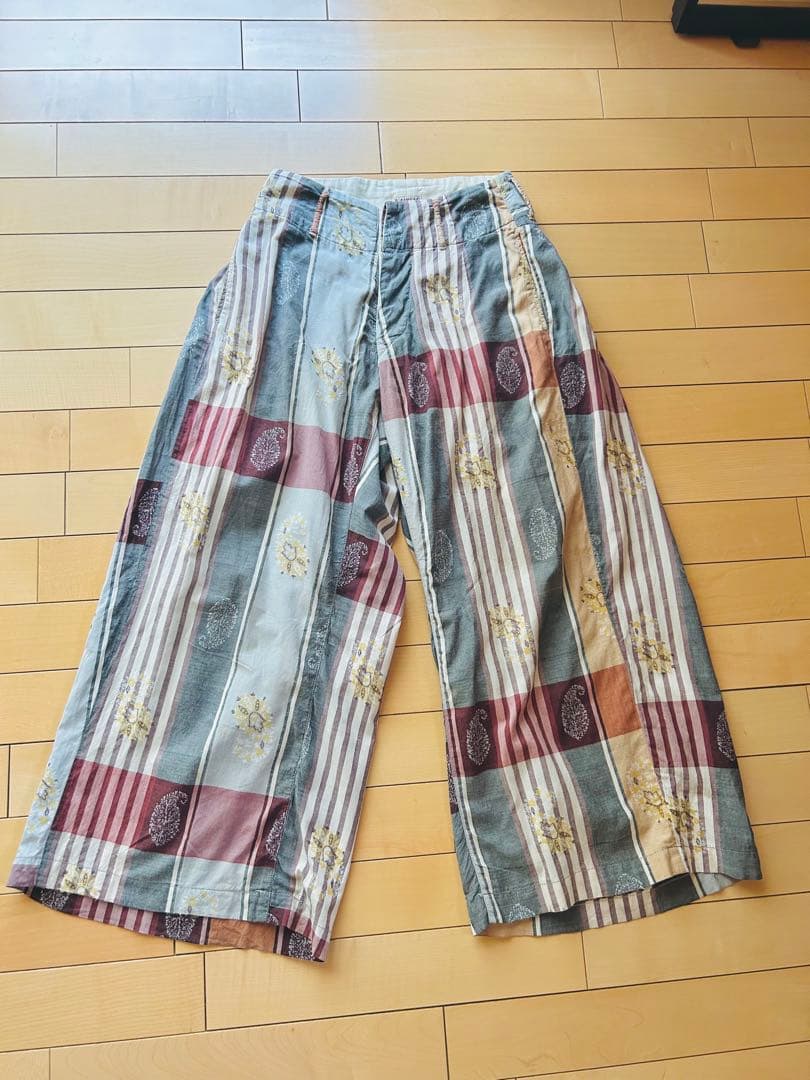 Kapital キャピタル　マドラスチェック　ワイドパンツ 楽天市場】パンツ ワイドパンツ ストレート レディース マドラス