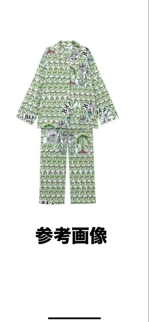 ワコール ツモリチサト 前開き夏用パジャマ Mサイズ 綿100% グリーン