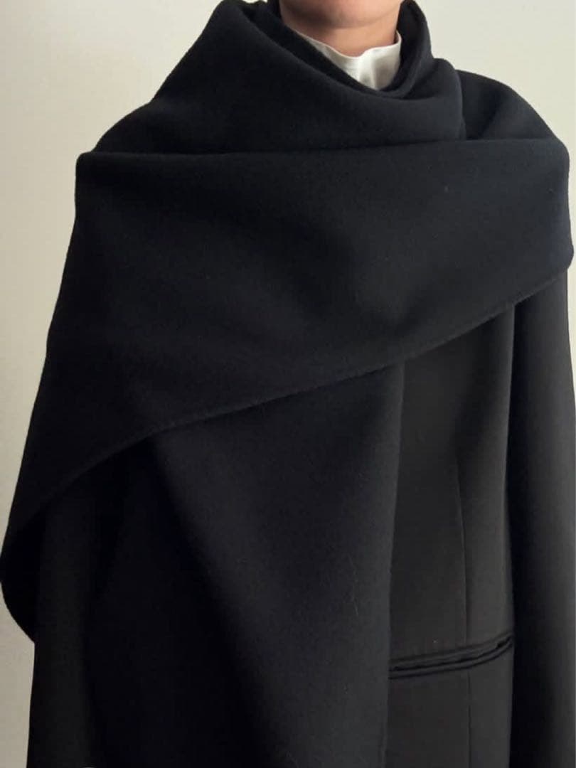 新品未使用タグ付き】digne throw shawl coat ブラック - メルカリ