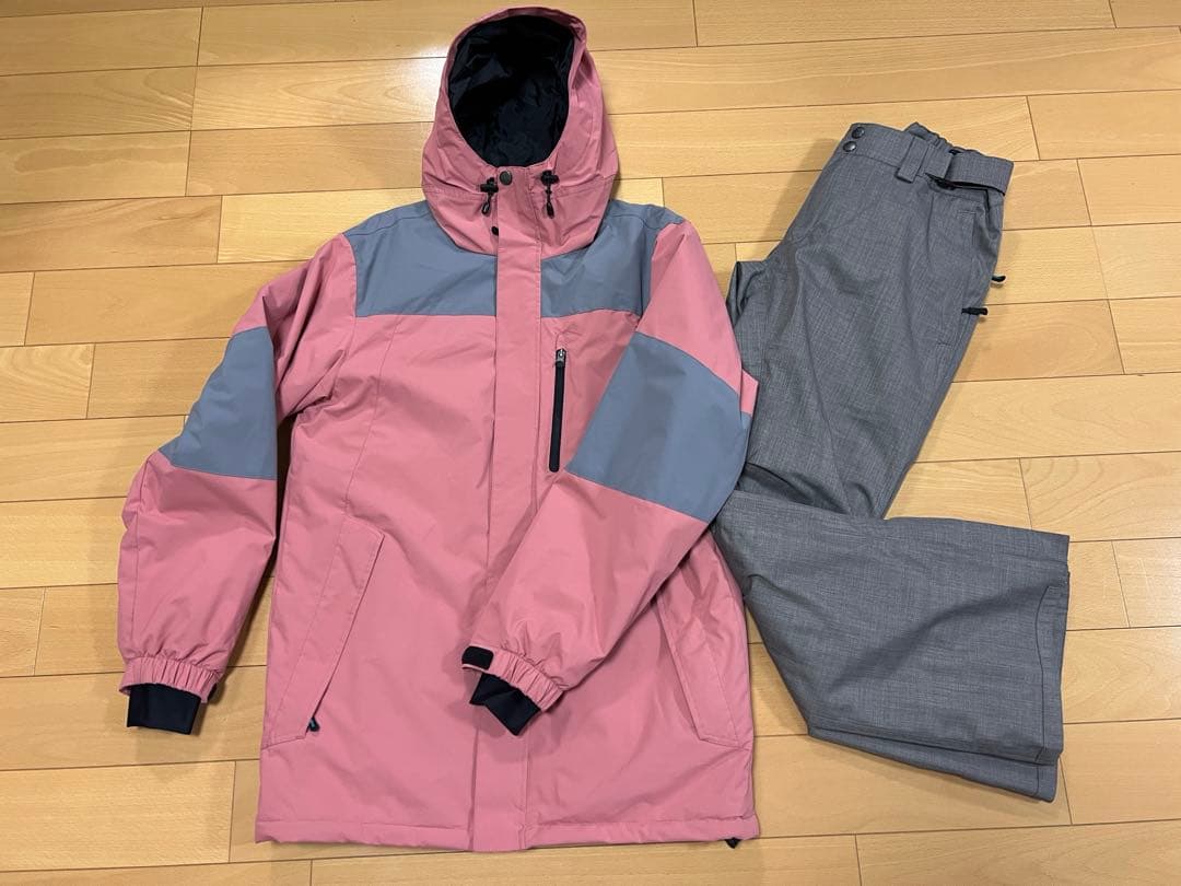 ICEPARDAL スノーボードウェアセット ピンクグレー ICEPARDAL（アイスパーダル） スノーボードウェア 上下セット