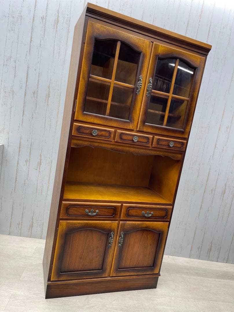 karimoku コロニアル カップボード 食器棚 ガラス扉 オールドカリモク COLONIAL（カリモク家具） カリモク コロニアル 食器棚 カントリー