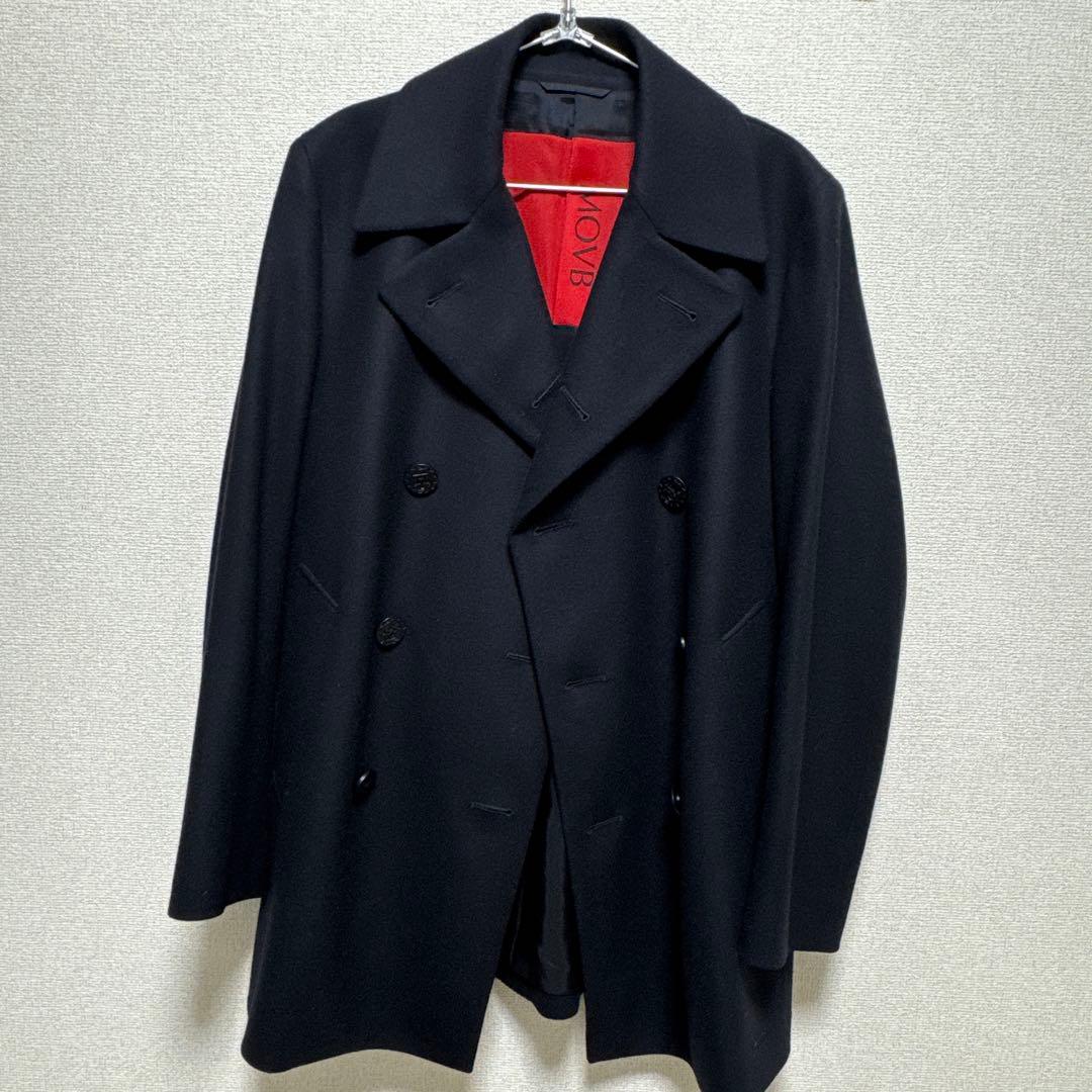 MOVB ダブルブレスト ピーコート 紺 - メルカリ
