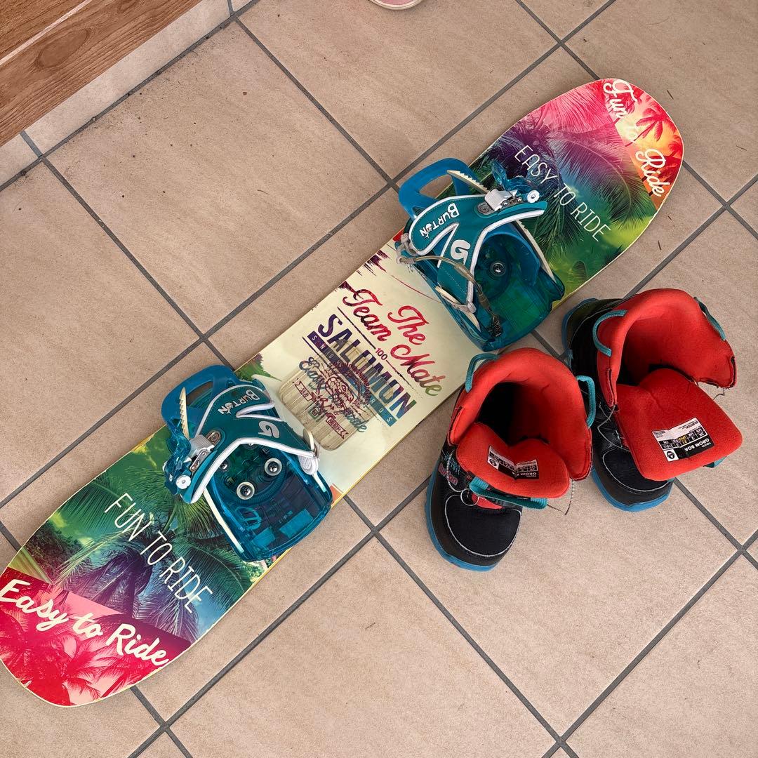 訳あり　キッズ スノーボード2点セット Salomon Burton Amazon | スノーボード 板 子供 2点 セット スノボ ビンディング