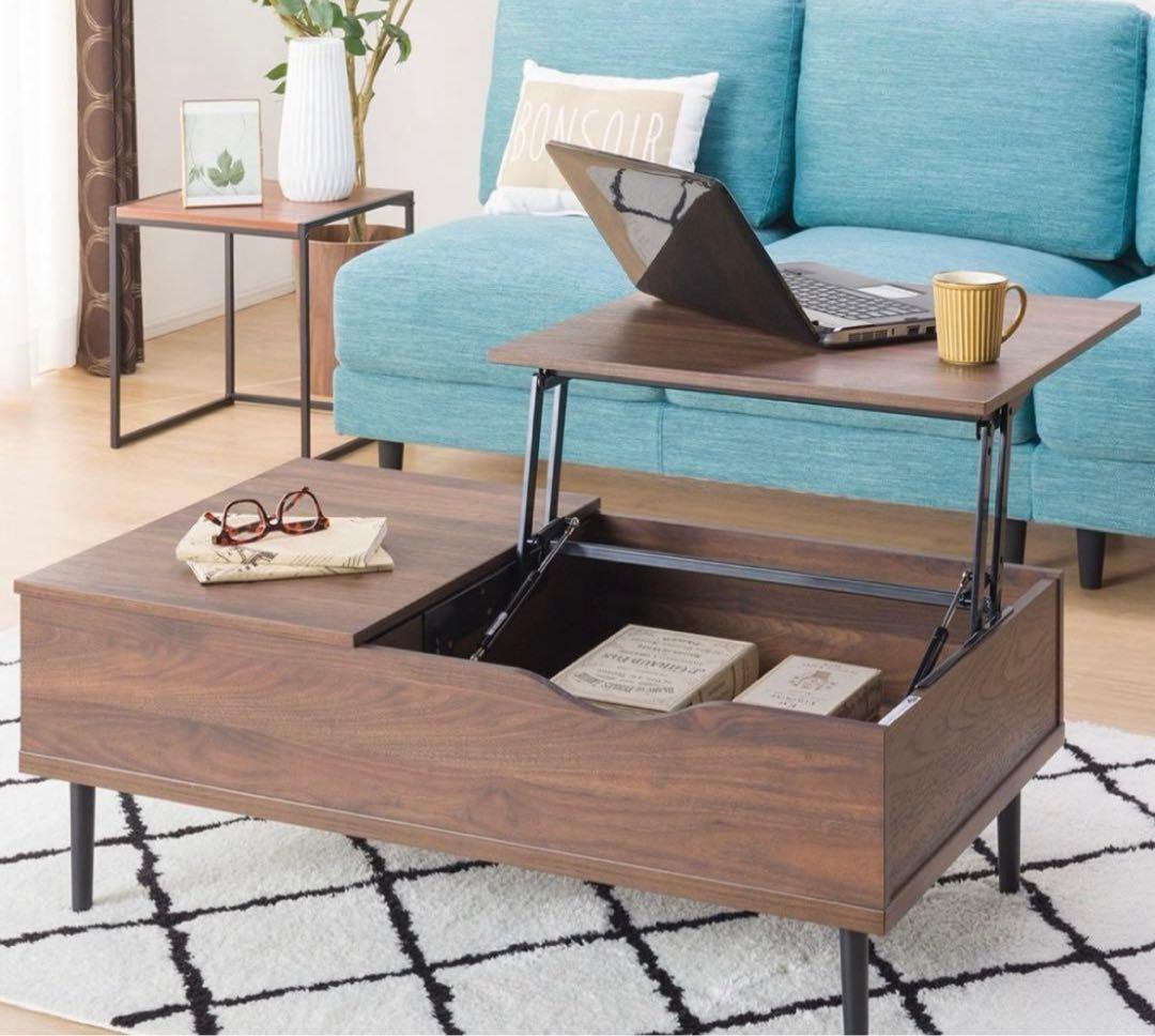 ニトリ　昇降リビングテーブル(リフティ 100 MBR) ミドルブラウン ニトリ 昇降リビングテーブル リフティ 100 MBR ミドルブラウン - メルカリ