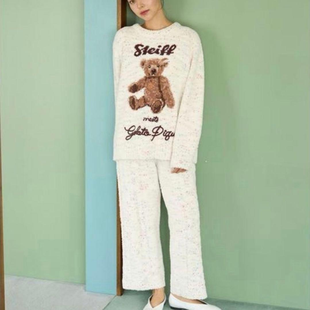 ジェラートピケ【シュタイフ】プルオーバー+ロングパンツセット【CRM