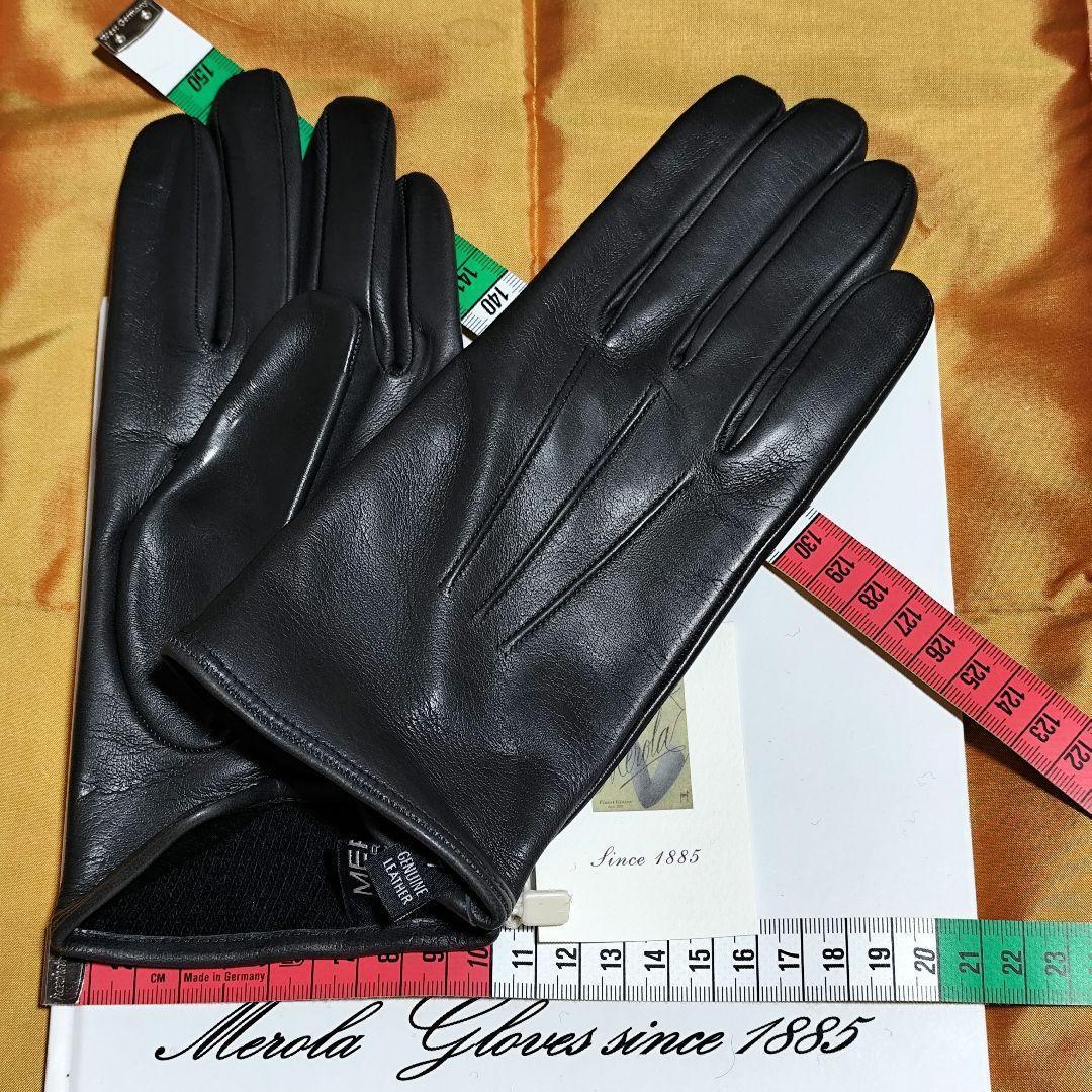 値下げ メローラ ナッパ濃灰グレー カシミア黒 グローブ 革手袋 MEROLA メローラ 手袋 スマホタッチ メンズ ナッパxカシミア グローブ MEROLA