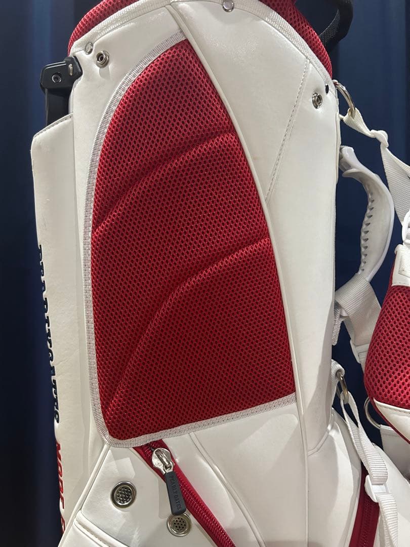 ビ*ビ様 PEARLY GATES 89 ゴルフキャディバッグ ホワイト/レッド