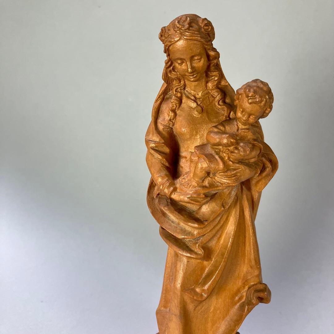 Fausta7◆ アンリ人形 聖母子像 ANRI 希少【ANRI 聖母子像】アンリ 壁掛け フェランディス 総木彫り 彫刻師