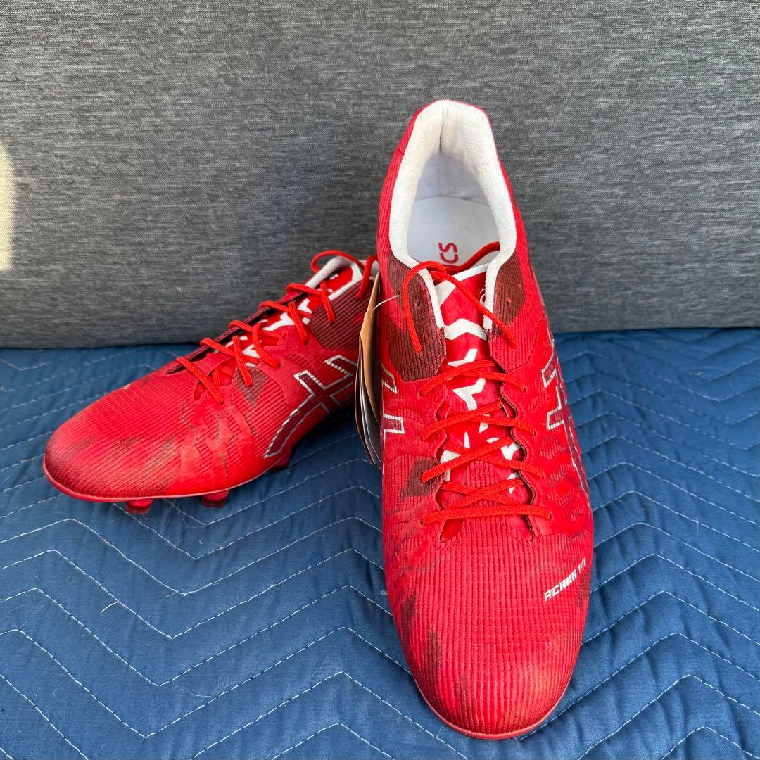 ASICS ACROS3 29cm レッド 新品タグ付き！ アシックス（ASICS）（メンズ）サッカースパイク サッカーシューズ 土
