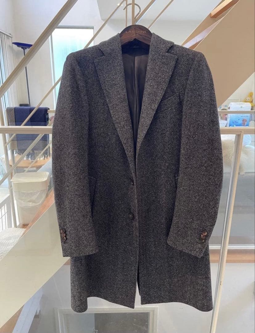 LARDINI チェスターコート　カシミア混　ツイード　46 Wiper様 LARDINI チェスターコート カシミア混 ツイード 46