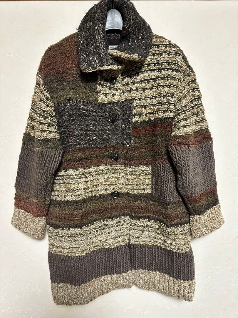 FUGA FUGA ニットコート　ファンシーブロック柄 FUGA FUGA ニットコート ファンシーブロック柄