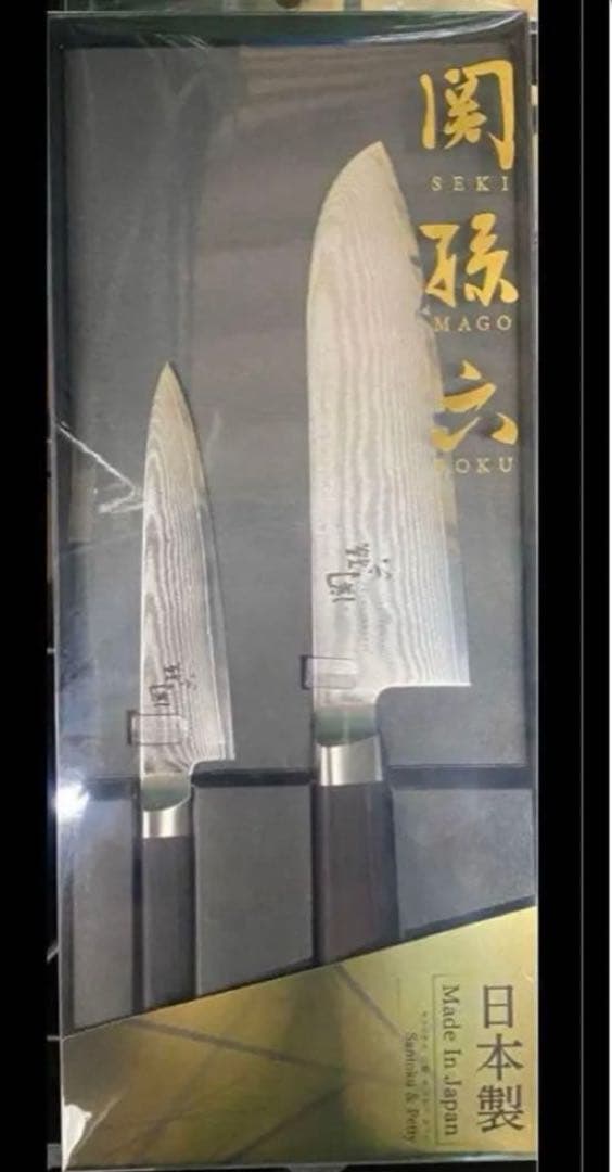 関孫六ダマスカス三徳包丁&ペティナイフ2本セット yh-beans_dmscsgft