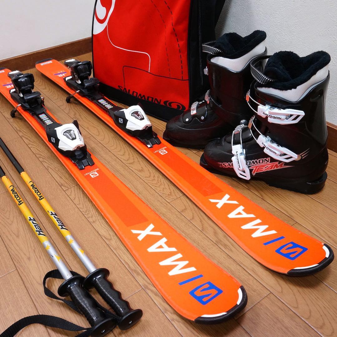 Salomon MAX JR 120 スキーセット Salomon Q Max JR 120cm Ski + Salomon 4.5 Bindings Winter Adventure