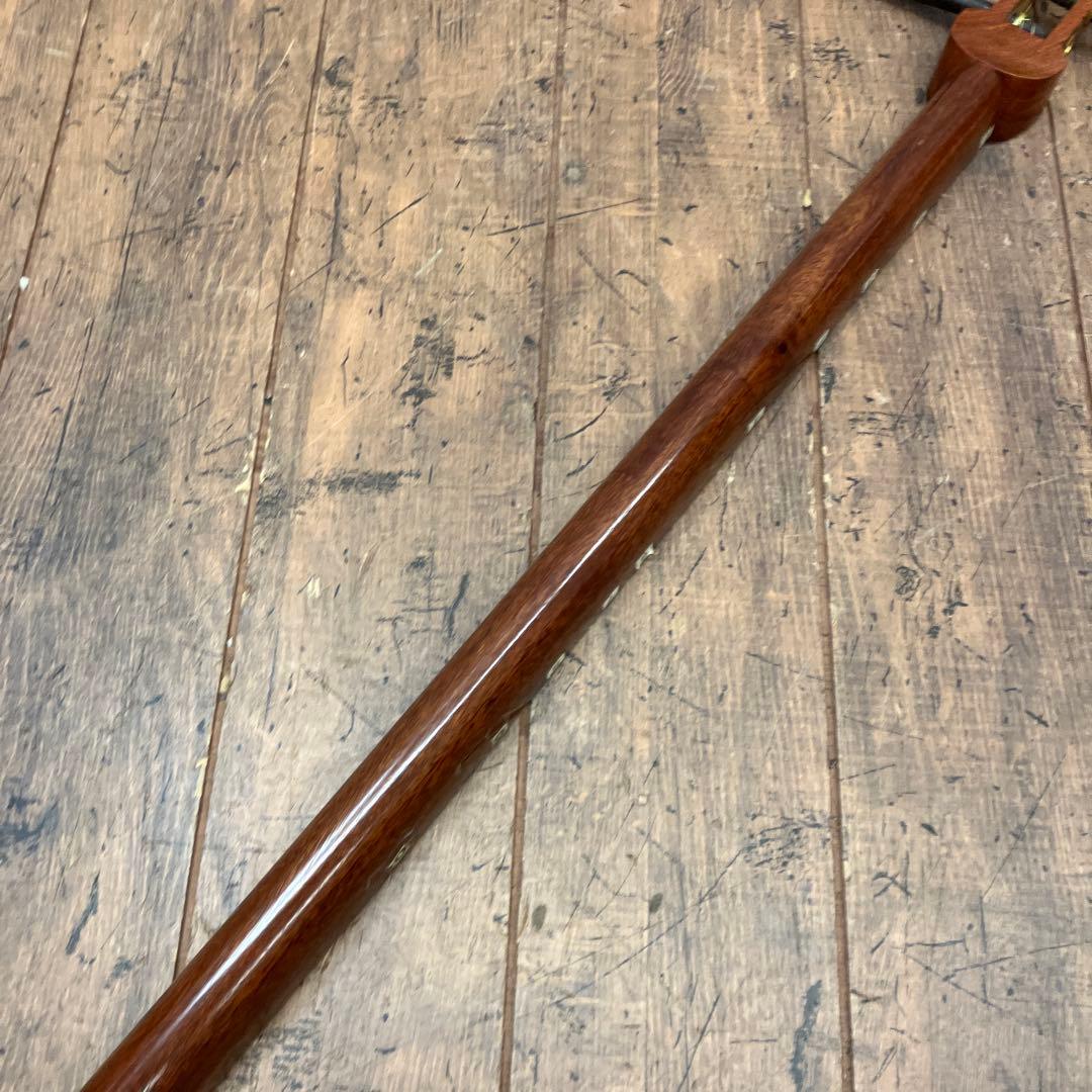 昭和レトロ 三味線 丸打胴 中棹 花梨 民謡 地唄 弦楽器 和楽器 ハード