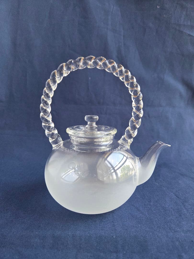 湯沸　義山　山下璃風作　未使用　ガラス　耐熱　湯沸かし 湯沸 義山 山下璃風作 未使用 ガラス 耐熱 湯沸かし 湯沸 義山 山下璃