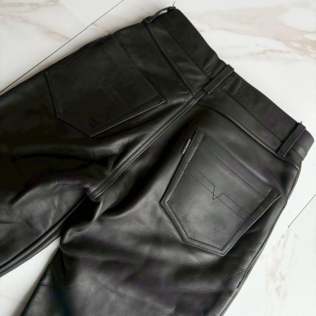 美品◇KADOYA カドヤ レザーパンツ W28 牛革 バイクウェア 黒 - メルカリ