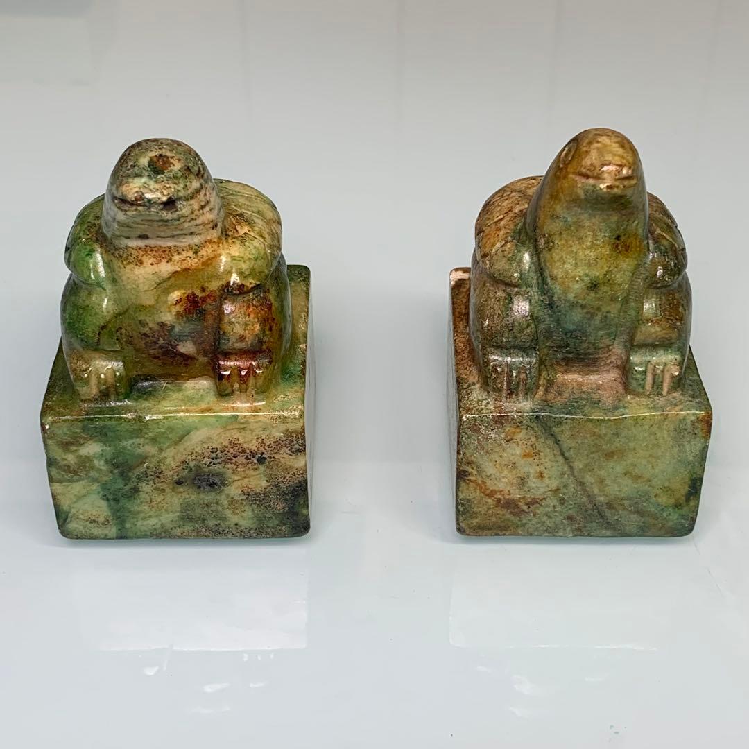 古代の印鑑　副葬品　印鑑　亀印　二重印鑑　アンティーク　2セット　骨董品 二か所に凹凸】【直径18mm】まるで魔法！？実印なら偽造防止の暗証印鑑