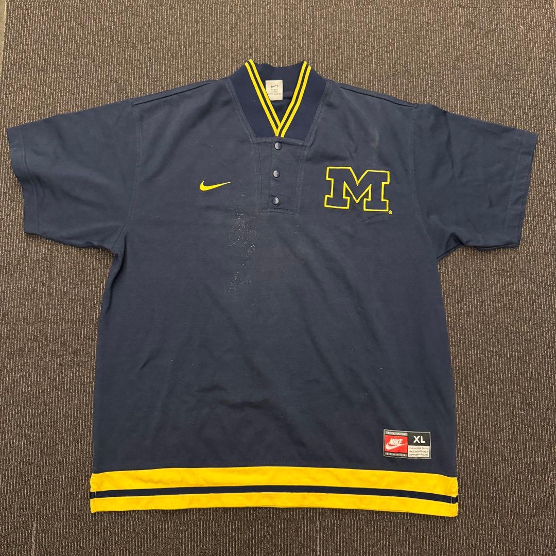90sNIKE ナイキ ミシガン大学 ゲームシャツ シューティングシャツXL紺