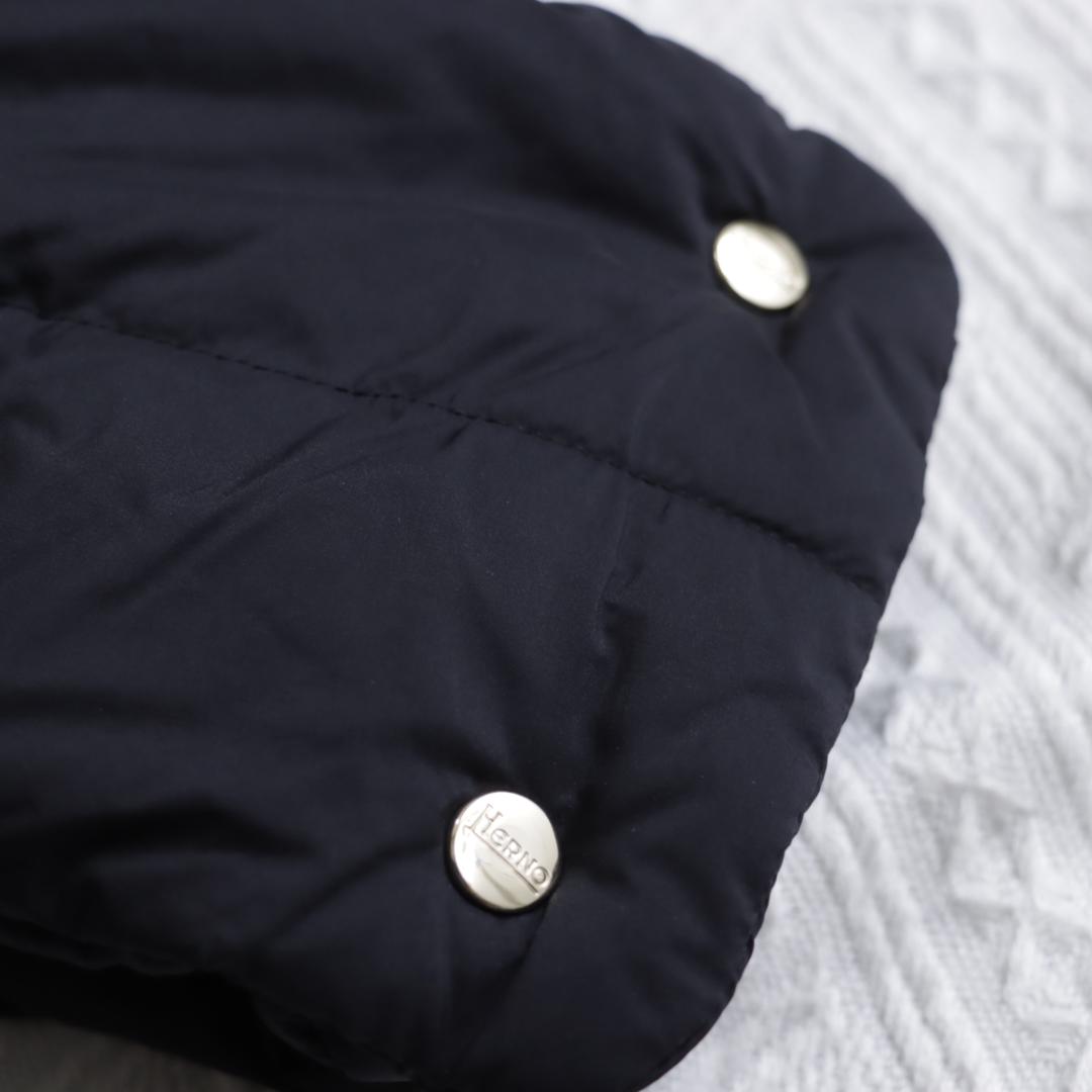 極美品！HERNO ダウン ネックウォーマー マフラー ブラック スヌード