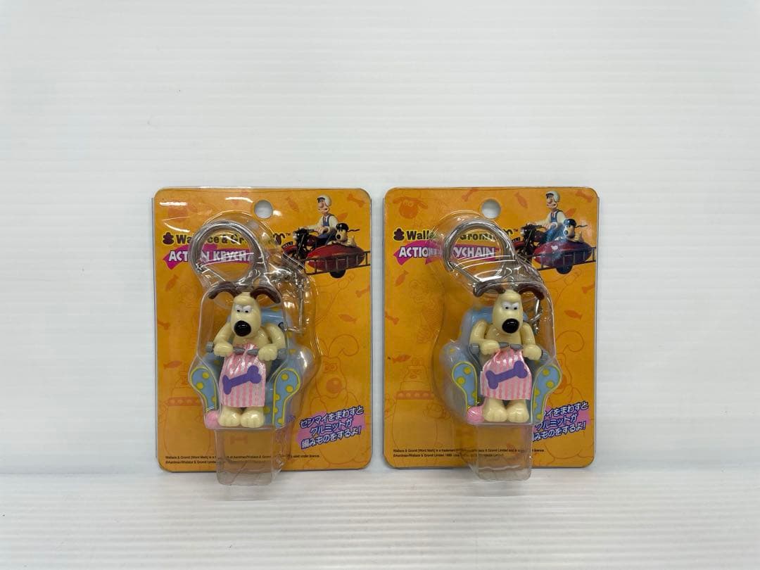 レア】ウォレスとグルミット アクション キーチェーン 2個セット 未