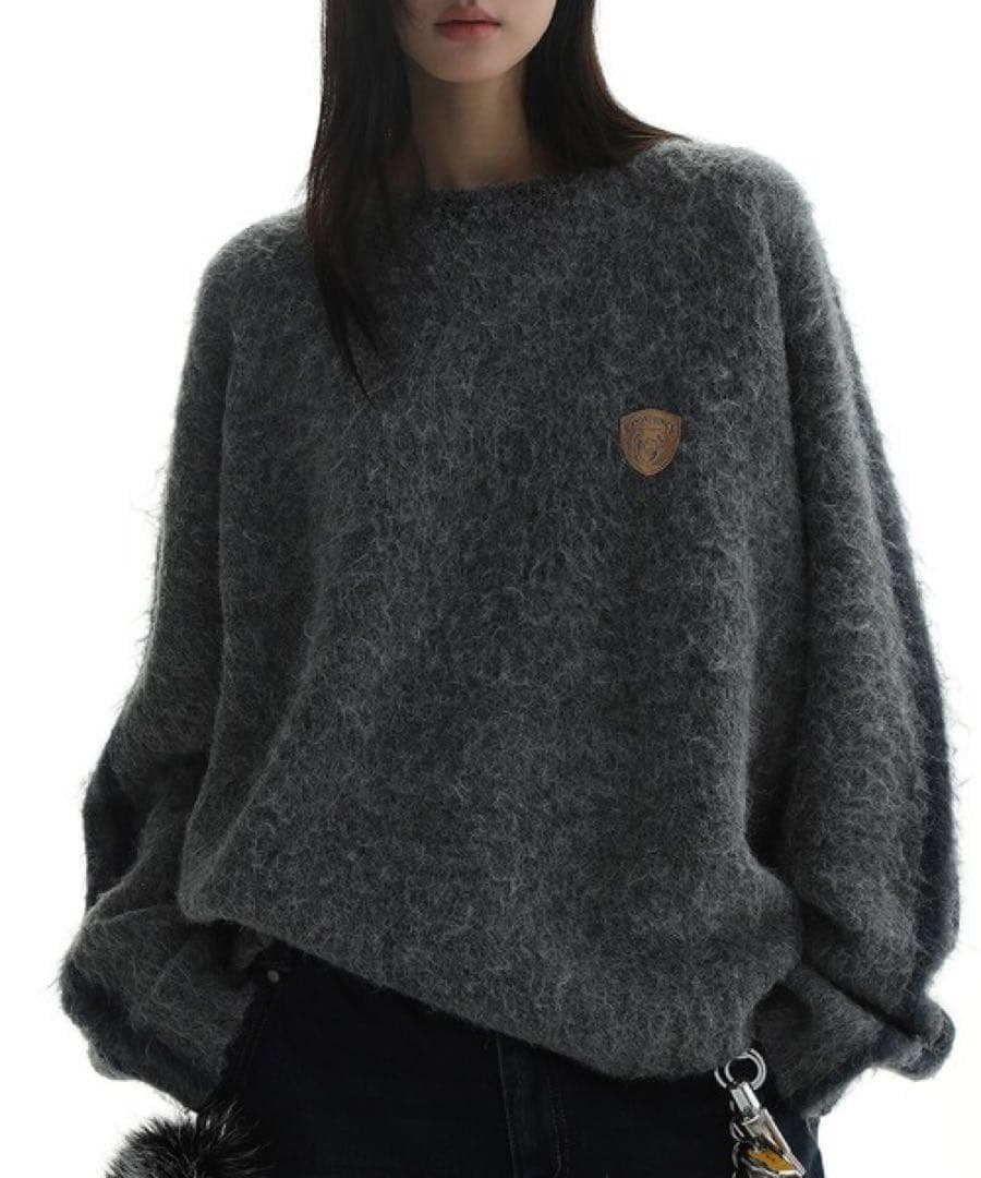 MASONPRINCE オーバーサイズ サイドライン ワンポイントロゴ ニット MASONPRINCE（メイソンプリンス）の「オーバーサイズ サイドライン