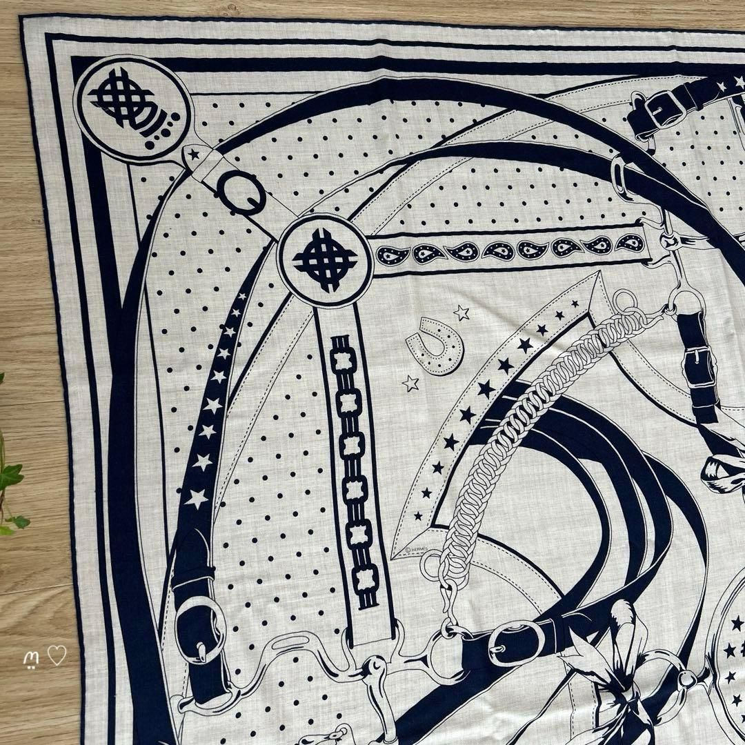 HERMESエルメス カレジェアン 140 朝の散歩バンダナ カシシル ストール