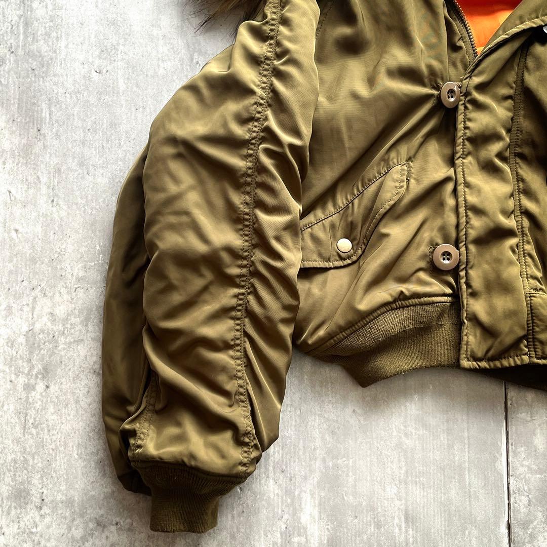 Y2K 平成 ギャル N2B ファー フライトジャケット 超短丈 グランジ