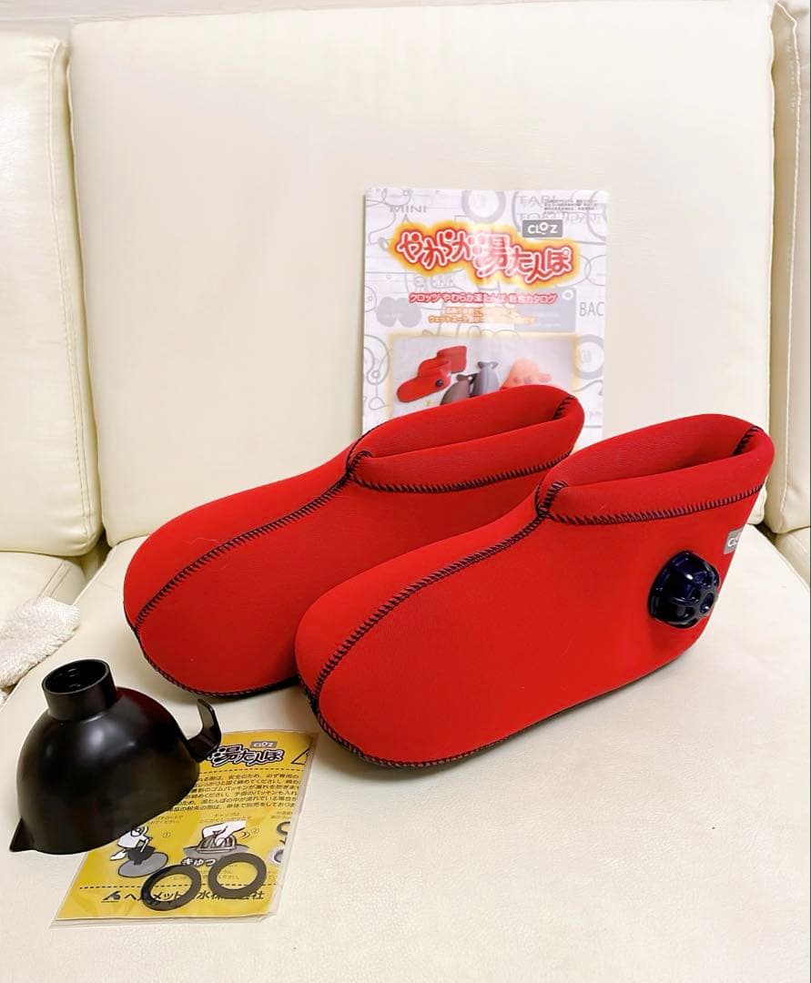 【未使用✨美品】CLOZ クロッツ やわらか湯たんぽ 足用　Sサイズ24cm 赤 正規品 クロッツ やわらか湯たんぽ 足用ショートタイプ Sサイズ 24cm